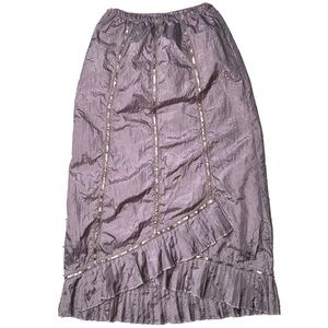 Anne Giorgio Mauve 90s Cottage Core Taffeta Western Skirt